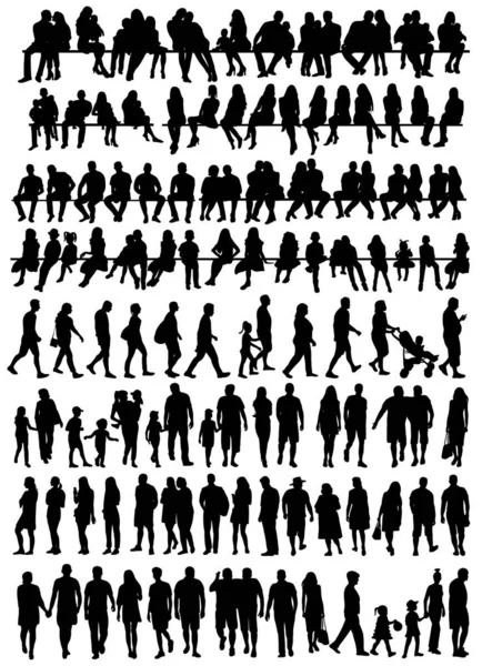 insanlar siluet seti, koleksiyon