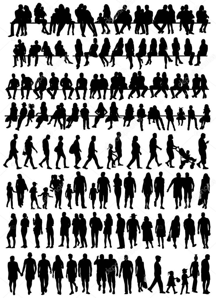 people silhouette set, collection