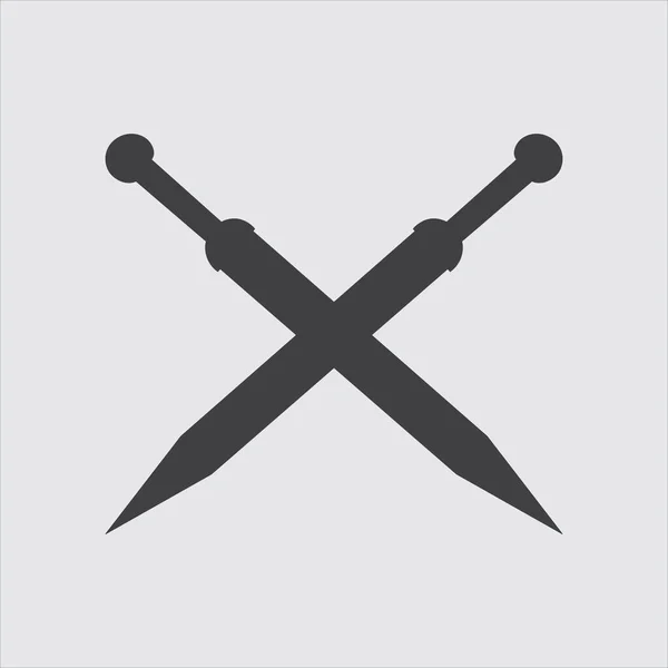 Vector Aislado Icono Símbolo Arma Dos Espadas Sable — Archivo Imágenes Vectoriales