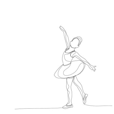  Çizgilerle çizilmiş küçük bale kızı.