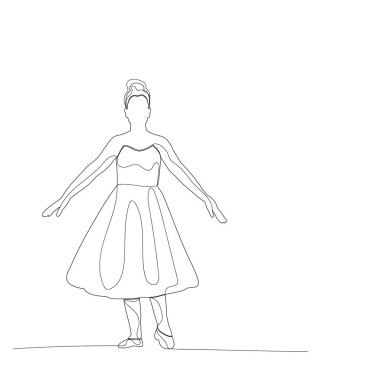 soyutlanmış, çizilmiş dans eden bir bale kızı.