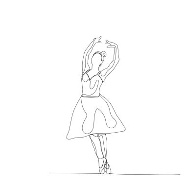 vektör, izole, çizgili bir bale kızı.