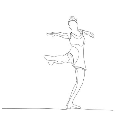vektör, izole edilmiş, çizgileri olan dans eden bir kız.