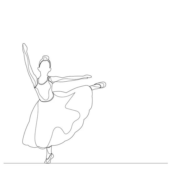 Schets Met Lijnen Een Dansend Balletmeisje — Stockvector