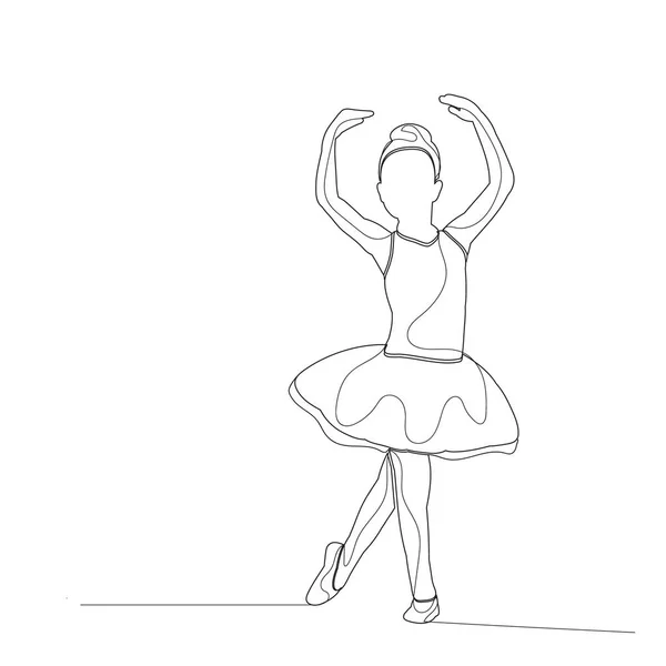 Aislado Boceto Con Líneas Bailarina Ballet — Archivo Imágenes Vectoriales