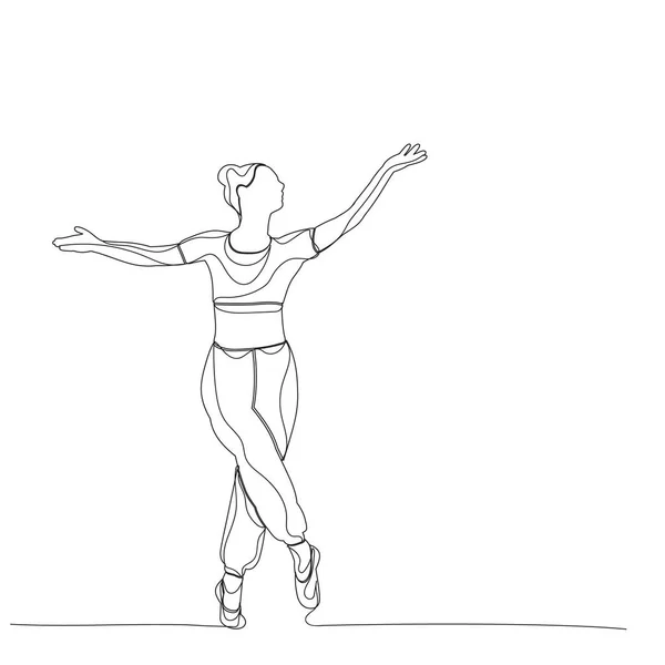 Одинокий Скелет Строчками Танцующей Девушки — стоковый вектор