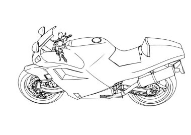 skeç sporu motosiklet vektörü