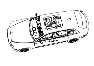 off-road SUV araç vektörünü çiz