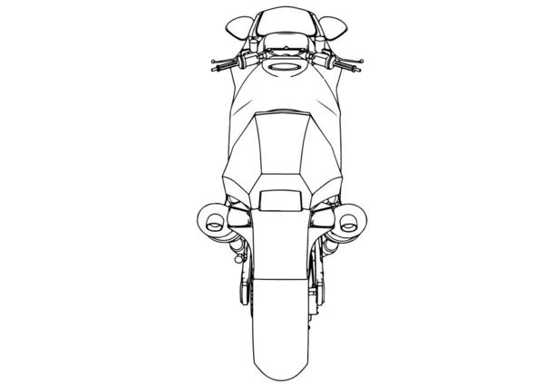 Bosquejo Deporte Moto Vector — Vector de stock