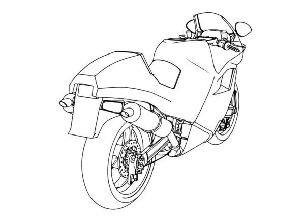 Bosquejo Deporte Moto Vector — Archivo Imágenes Vectoriales