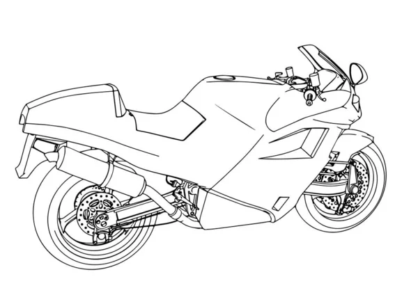 Skizze Sport Motorrad Vektor — Stockvektor