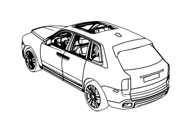 Sketch Road Suv Αυτοκίνητο Διάνυσμα — Διανυσματικό Αρχείο