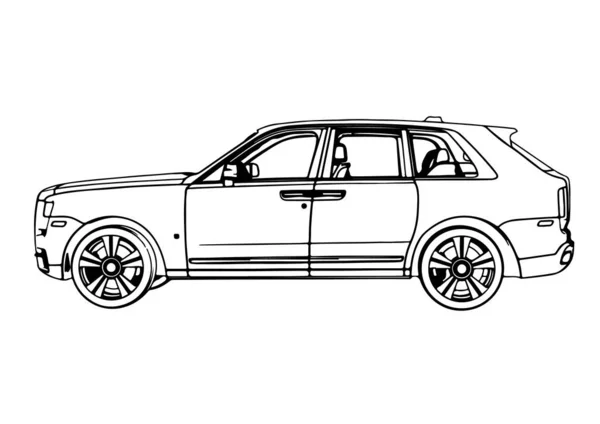 Sketch Road Suv Car Vector — Stock Vector