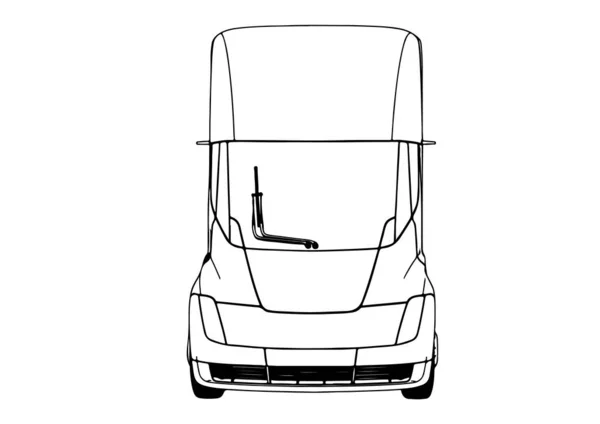Schizzo Vettore Camion Moderno — Vettoriale Stock