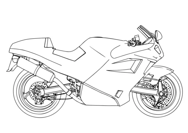 Esboço Esporte Motocicleta Vetor — Vetor de Stock