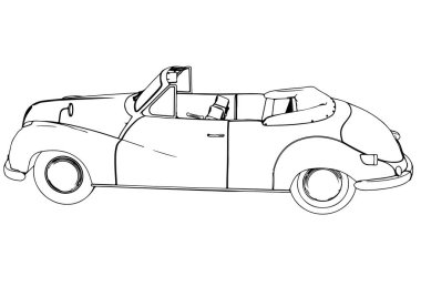 eskiz spor retro araba vektörü