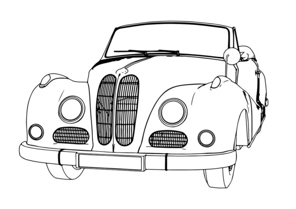 Ескіз Спортивний Ретро Автомобіль Вектор — стоковий вектор