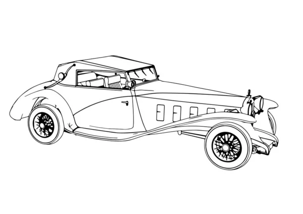 Sketch Retro Car Vector — Stock Vector