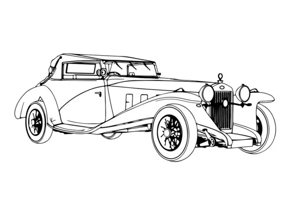 Schets Retro Auto Vector — Stockvector