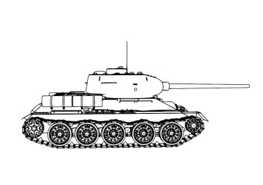 Rus tankı çizim vektörü 
