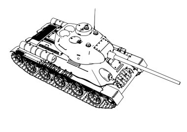 Rus tankı çizim vektörü 