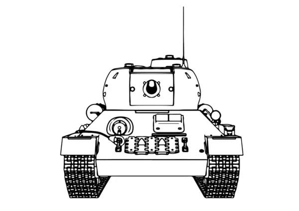 Russian Tank Sketch Vector — Stock Vector