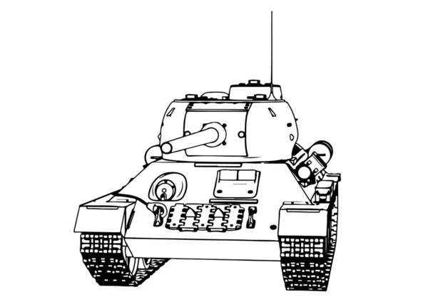 Russischer Panzerskizzenvektor — Stockvektor