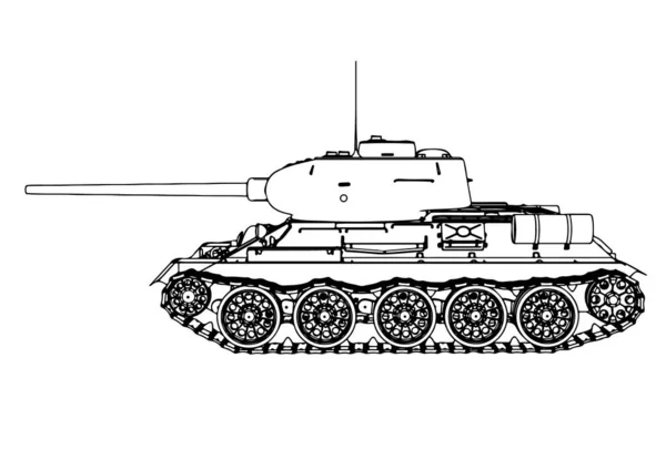 Російський Танковий Ескіз — стоковий вектор