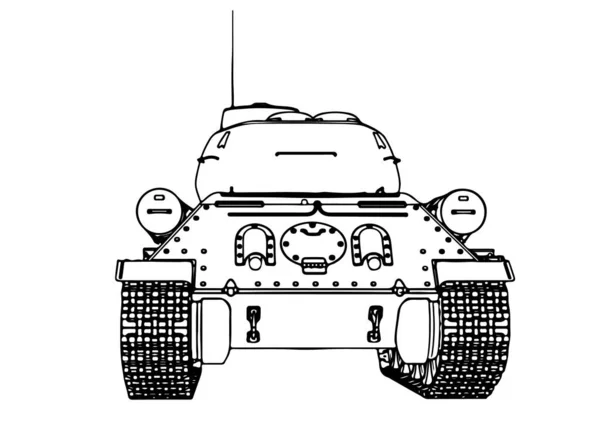 Rus Tankı Çizim Vektörü — Stok Vektör