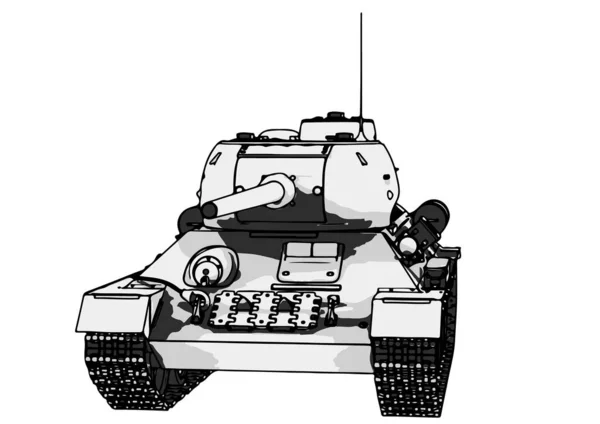 Russian Tank Vector White Background — Stock Vector