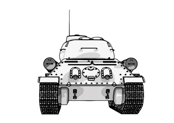 Beyaz Arkaplanda Rus Tank Vektörü — Stok Vektör