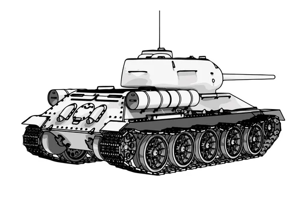 Russische Tank Vector Een Witte Achtergrond — Stockvector