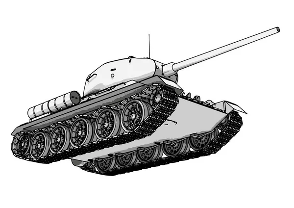 Rysk Tank Vektor Vit Bakgrund — Stock vektor