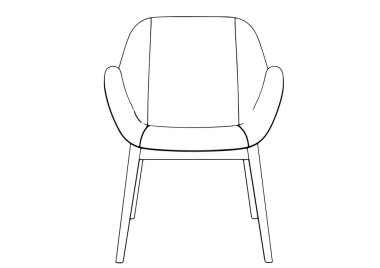 Beyaz arkaplan üzerinde taslak sandalye vektörü