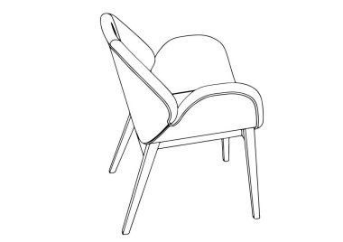 Beyaz arkaplan üzerinde taslak sandalye vektörü