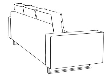 Beyaz arkaplanda vektör çizim koltuğu