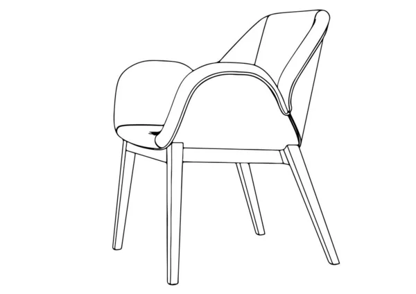 Szkic Krzesło Wektor Białym Tle — Wektor stockowy