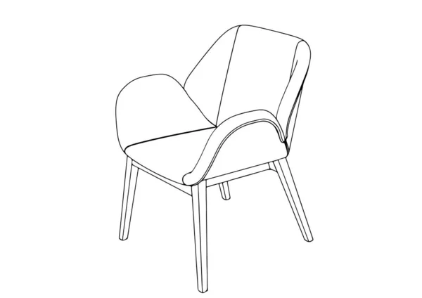 Szkic Krzesło Wektor Białym Tle — Wektor stockowy