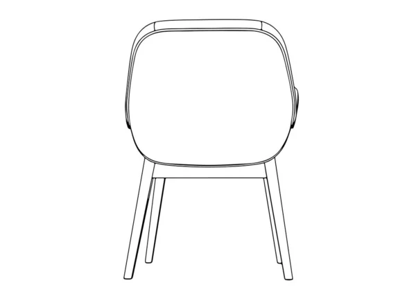 Sketch Chair Vector White Background — Stock Vector