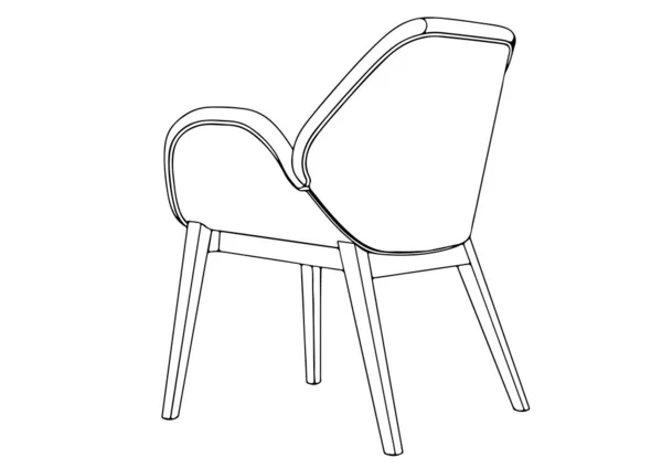 Croquis Vecteur Chaise Sur Fond Blanc — Image vectorielle