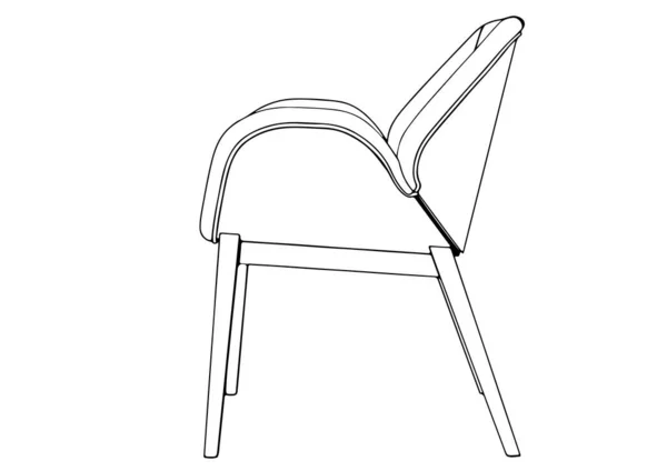 Διάνυσμα Καρέκλας Σκίτσο Λευκό Φόντο — Διανυσματικό Αρχείο