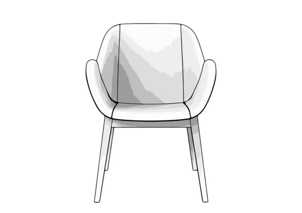 Stuhlvektor Auf Weißem Hintergrund Skizzieren — Stockvektor