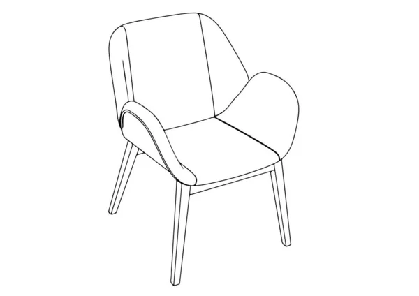 Croquis Vecteur Chaise Sur Fond Blanc — Image vectorielle