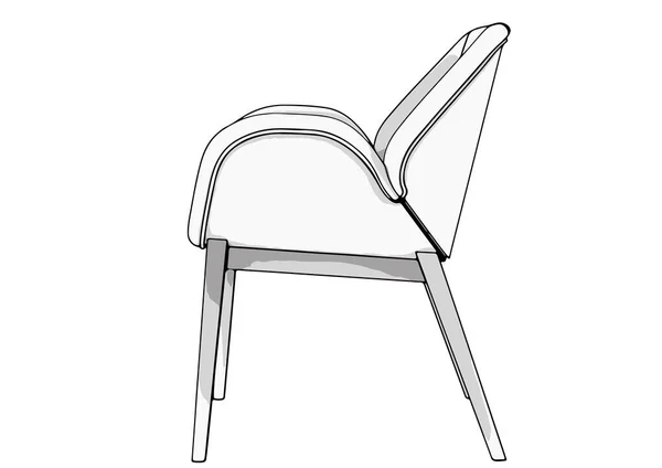 Διάνυσμα Καρέκλας Σκίτσο Λευκό Φόντο — Διανυσματικό Αρχείο