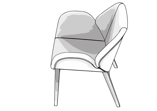 Stuhlvektor Auf Weißem Hintergrund Skizzieren — Stockvektor
