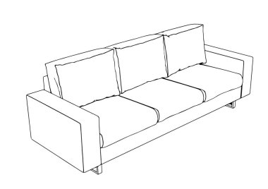 Beyaz arkaplanda vektör çizim koltuğu