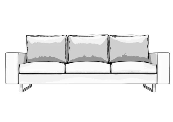 Couch Vector Sofa White Background — Stock Vector