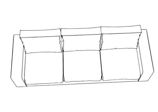 바탕에 소파를 스케치하는 — 스톡 벡터