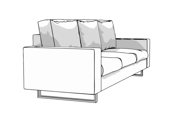 Latar Belakang Putih Sofa Vektor - Stok Vektor
