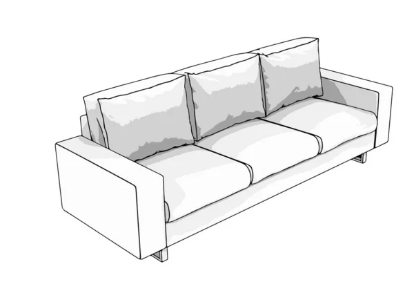 Couch Vector Sofa Weißer Hintergrund — Stockvektor